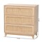 Baxton Studio Elsbeth Japandi Oak Brown Finished Wood and Natural Rattan 3-Drawer Storage Cabinet 227-12953-ZORO - alternate 10